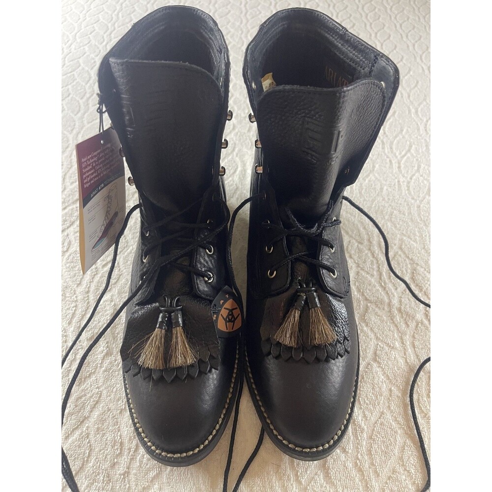 ARIAT Vintage Sz 7.5 Competitor II- Lacer & Roper Series Women's Black Boots